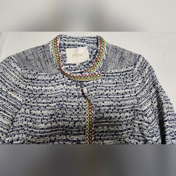 Maje Laos Embellished Tweed Jacket Sz 36 - Picture 7 of 14